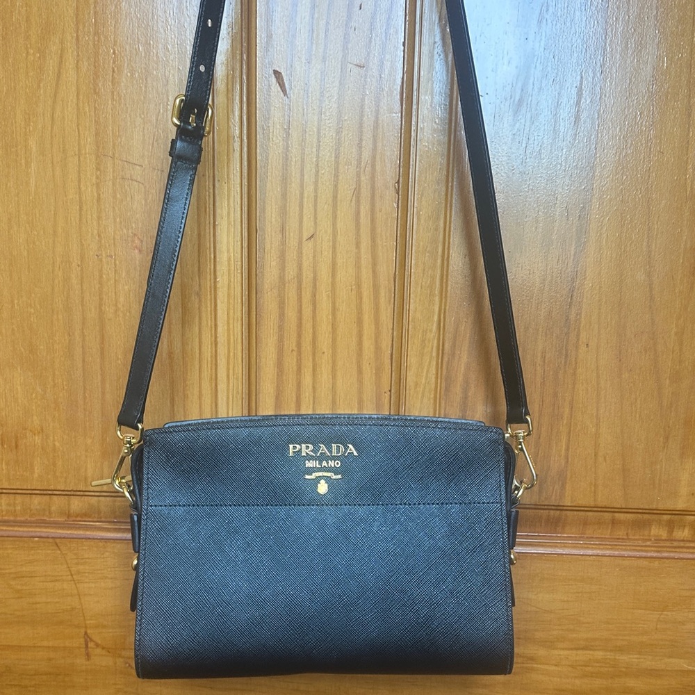 Prada Black Leather Shoulder Bag
